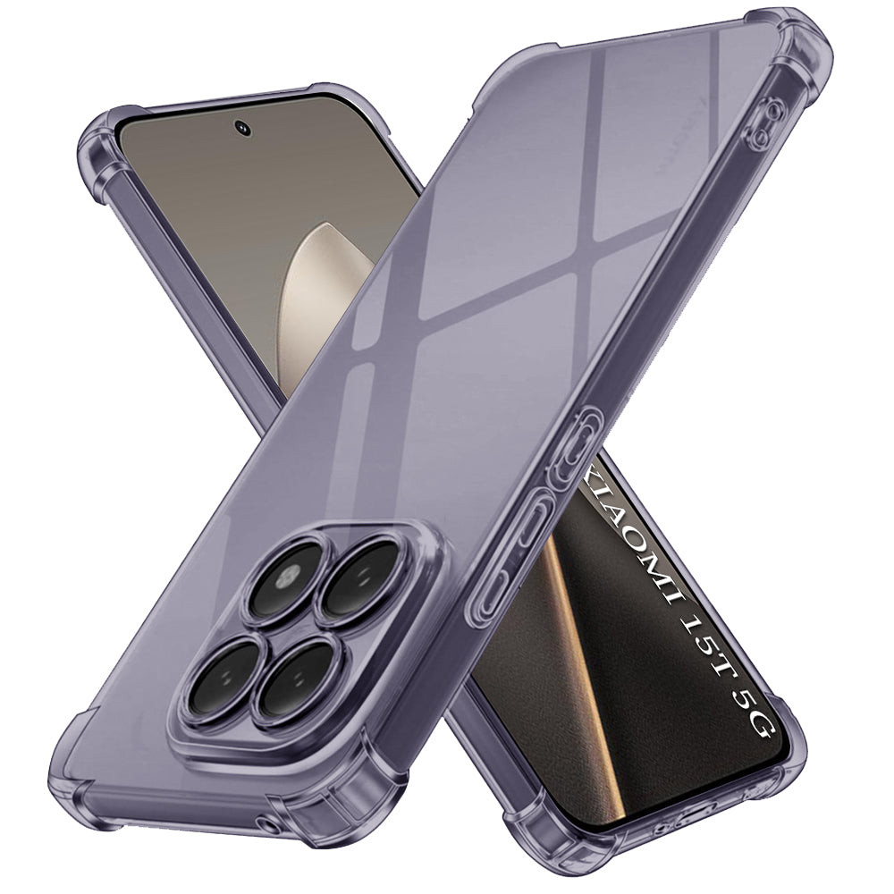 Husă Techsuit Shockproof Clear Silicone pentru Xiaomi 15T, negru fumuriu