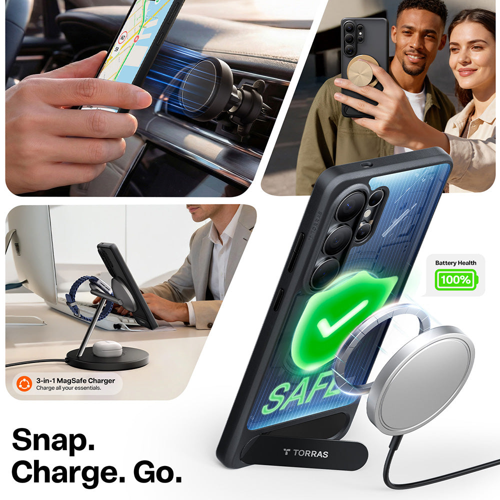 Torras Husa de protectie Torras Pstand compatibil cu Samsung Galaxy S26 Ultra, Negru – imagine 5