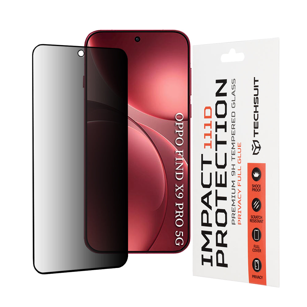 Folie de protectie Techsuit 111D Privacy Full Glue compatibil cu Oppo Find X9 Pro, Negru