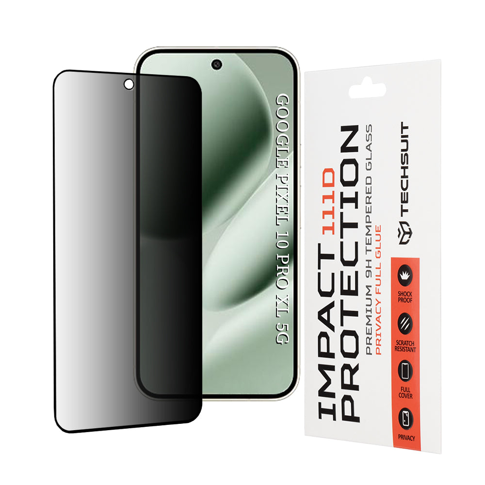 Folie de protectie Techsuit 111D Privacy Full Glue compatibil cu Google Pixel 10 Pro XL, Negru