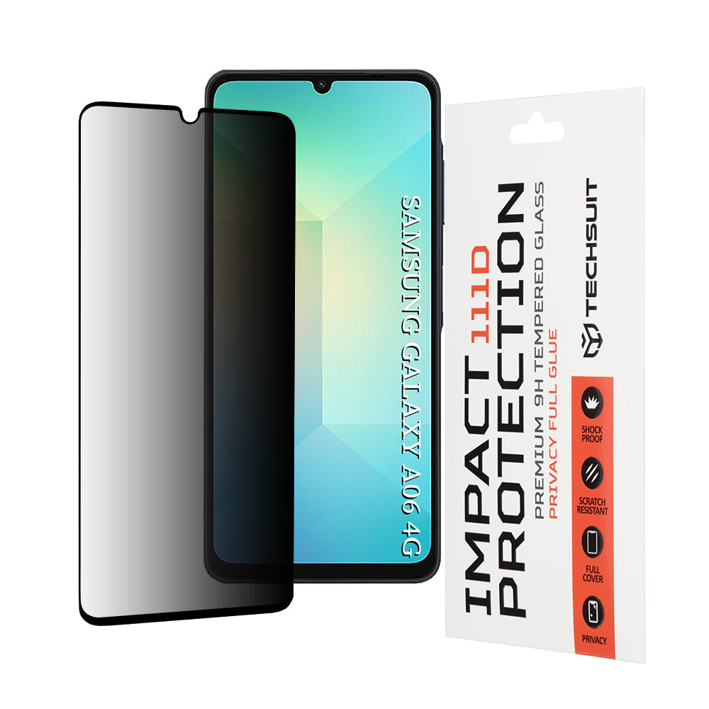 Folie de protectie Techsuit 111D Privacy Full Glue compatibil cu Samsung Galaxy A06 4G / A06 5G / A07 4G / A07 5G, Negru