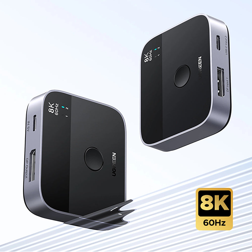 Adaptor Ugreen Adapter (65878), Switch Type-C, DP to Type-C, DP, UHD 4K@240Hz, 3D HDR, Plug&Play, Stable Transmission, Negru