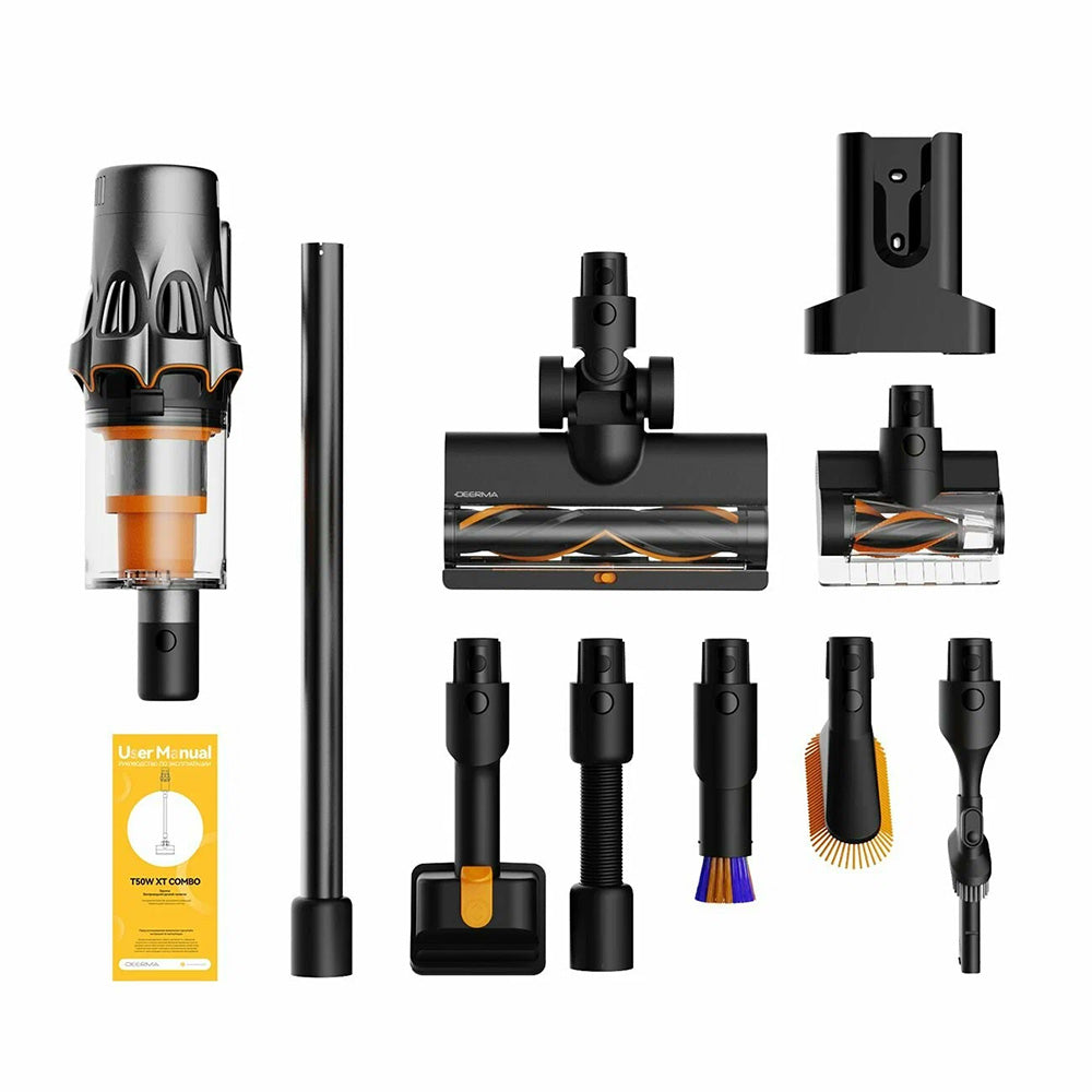 Deerma Vacuum Cleaner T50W XT Combo (VCDD17A), HEPA Filter, 2100rpm, 600W, 2500mAh, 0,8l, Negru