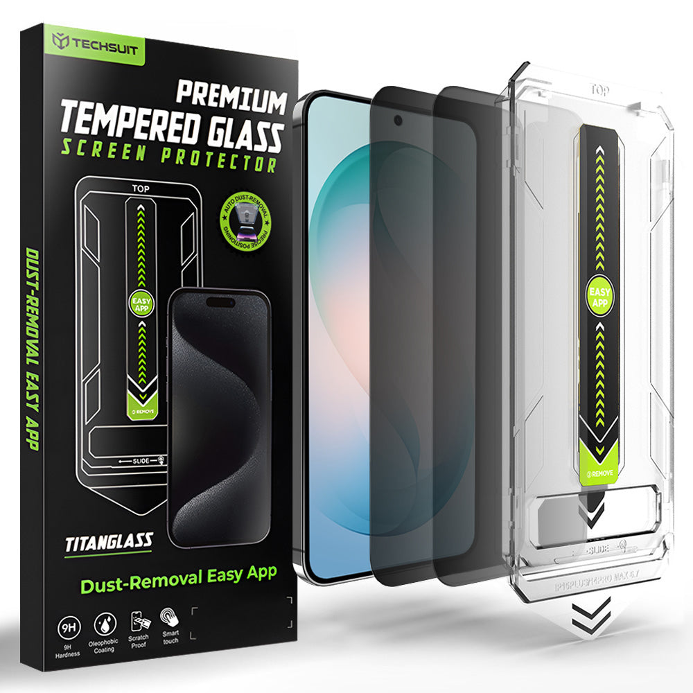 Folie de protectie Techsuit TitanGlass CrystalHD (set de 2) compatibil cu Samsung Galaxy S26 Plus, Privacy