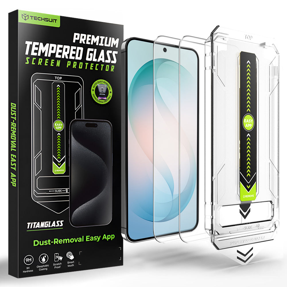 Folie de protectie Techsuit TitanGlass CrystalHD (set de 2) compatibil cu Samsung Galaxy S26 Plus, Transparent
