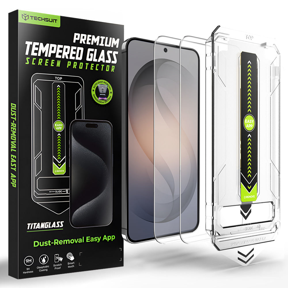 Folie de protectie Techsuit TitanGlass CrystalHD (set de 2) compatibil cu Samsung Galaxy S26, Transparent