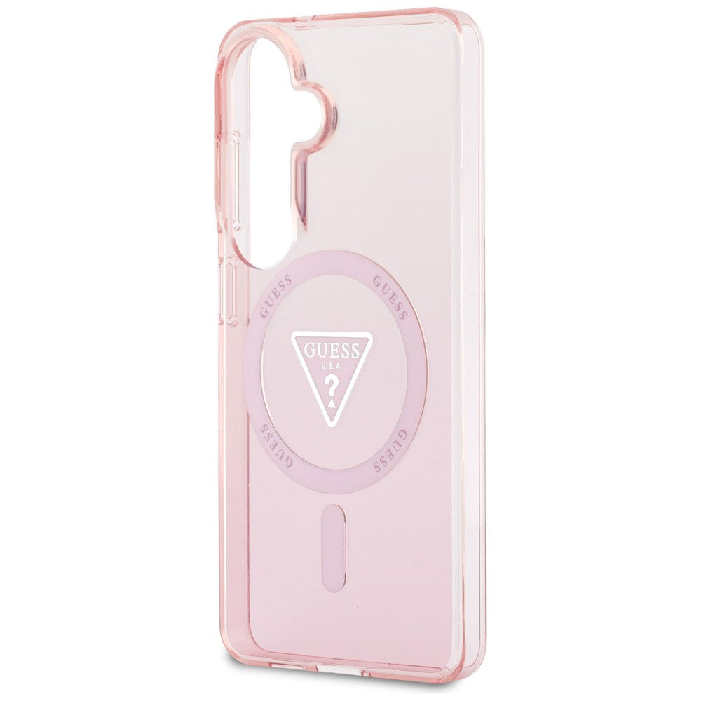 Husa de protectie Guess IML Gradient Triangle MagSafe (GUHMS26SHGTMLCGP) compatibil cu Samsung Galaxy S26, Roz