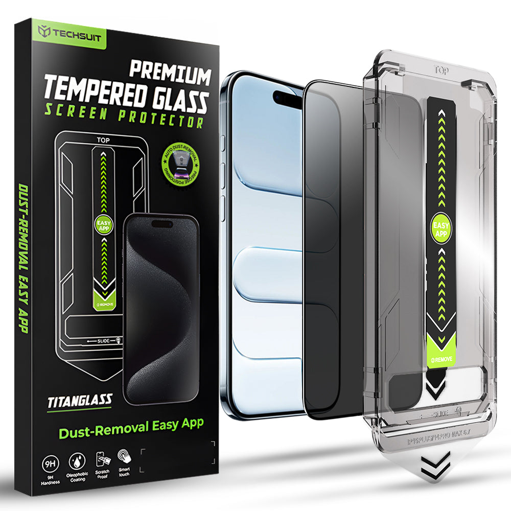 Folie de protectie Techsuit TitanGlass FullCover compatibil cu iPhone 17 Air, Privacy