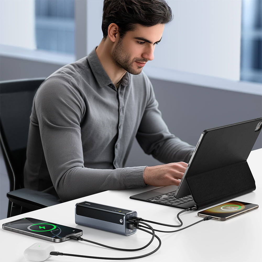 Baterie externa Baseus EnerGeek GP12 (P10082109813-00), 20800mAh, 2xUSB-C / 2xUSB, 145W, Gri