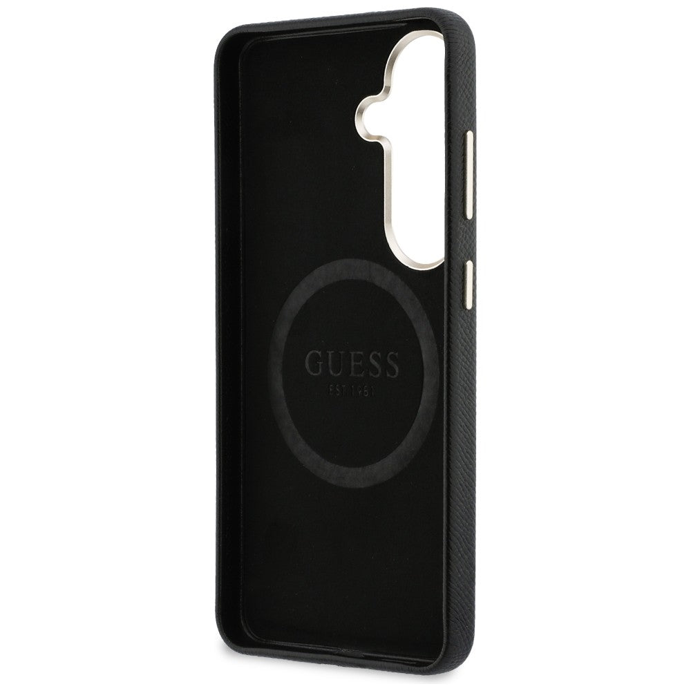 Husa de protectie Guess Rhinestone Round Logo MagSafe (GUHMS26SPGCRMDEK) compatibil cu Samsung Galaxy S26, Negru
