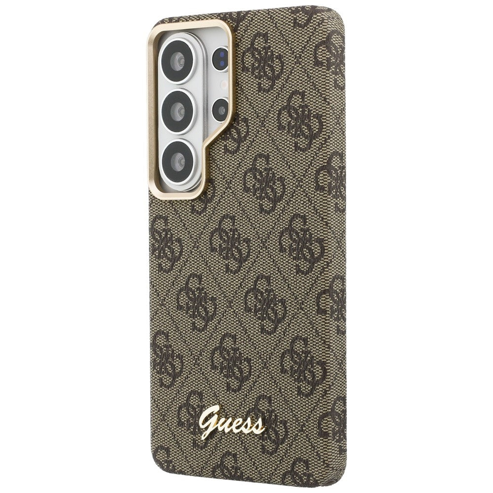 Husa de protectie Guess 4G Script MagSafe (GUHMS26S5P4FWMSW) compatibil cu Samsung Galaxy S26, Maro