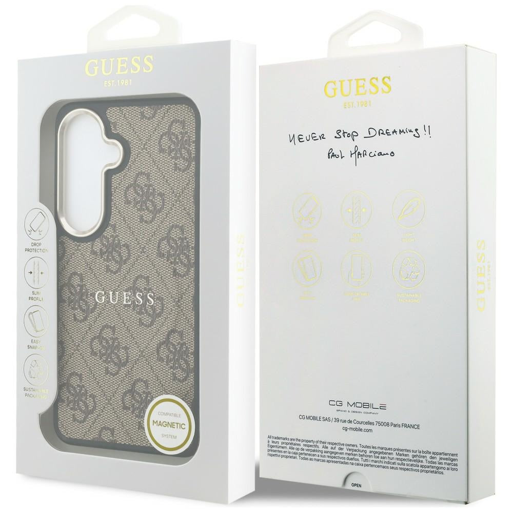 Husa de protectie Guess 4G Embossed Ring MagSafe (GUHMS26MP4MSEGCW) compatibil cu Samsung Galaxy S26 Plus, Maro