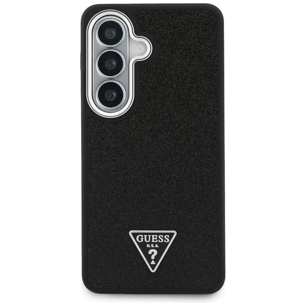 Husa de protectie Guess Fixed Glitter Triangle Logo MagSafe (GUHMS26SPFGTSCMK) compatibil cu Samsung Galaxy S26, Negru
