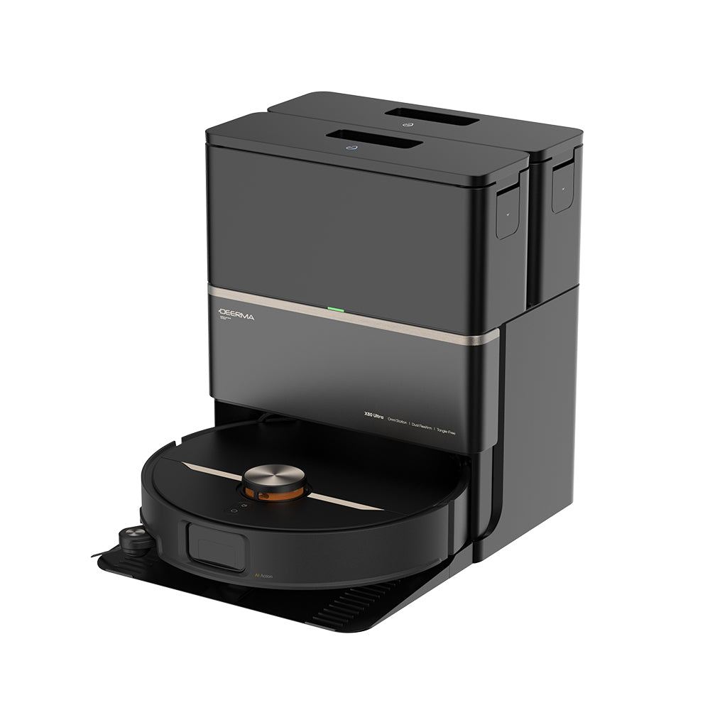 Deerma Robot Vacuum Cleaner (X80 Ultra), Dry & Wet Cleaning, 23000Pa, 3D Laser Scanner, Carpet Recognition, 5200mAh, Negru