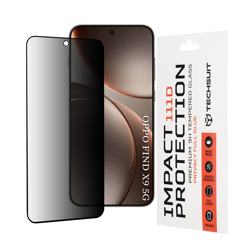 Folie de protectie Techsuit 111D Privacy Full Glue compatibil cu Oppo Find X9, Negru