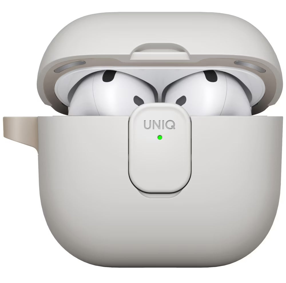 Casti UNIQ Clyde Series, AirPods 4, Gri / Beige