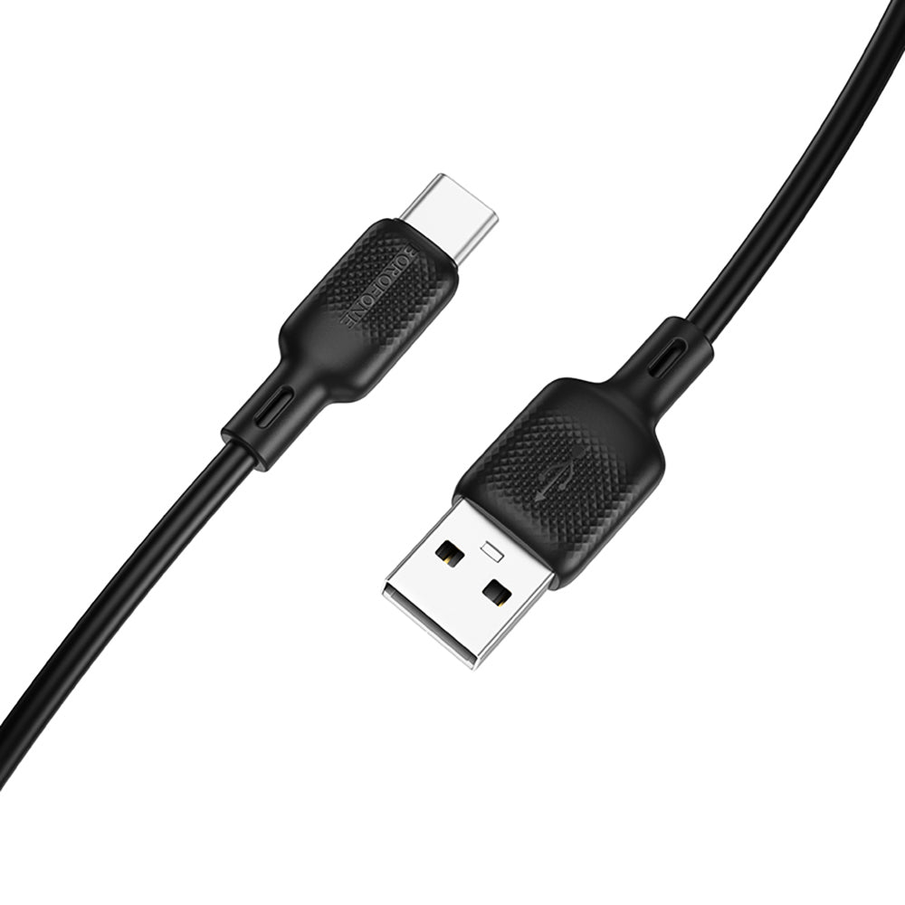 Cablu Borofone Lenny Series (BX113), USB to Type-C, Silicone, 3A, 1m, Negru