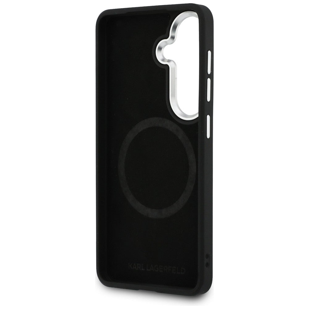 Husa de protectie Karl Lagerfeld Wrapped Leather with Karl Round Point Logo MagSafe (KLHMS26SPSKRPMW) compatibil cu Samsung Galaxy S26, Maro