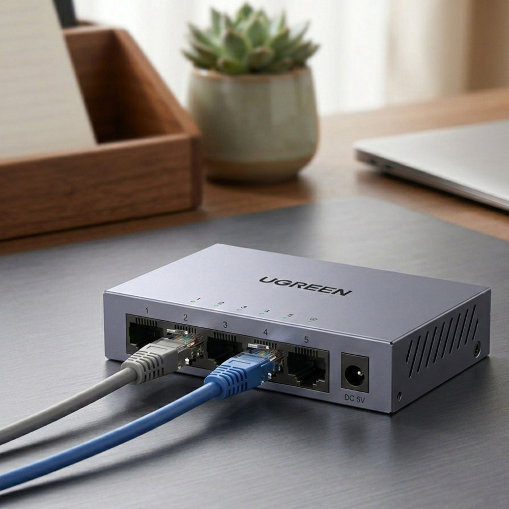 Adaptor Ugreen Ethernet CM933 (65956EU), DC la RJ45, 1000Mbps, Negru