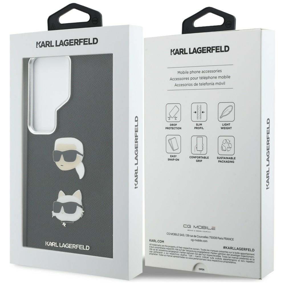 Husa de protectie Karl Lagerfeld Wrapped Leather Saffiano with with K&C Head Pin (KLHCS26LPSFDHPOK) compatibil cu Samsung Galaxy S26 Ultra, Negru