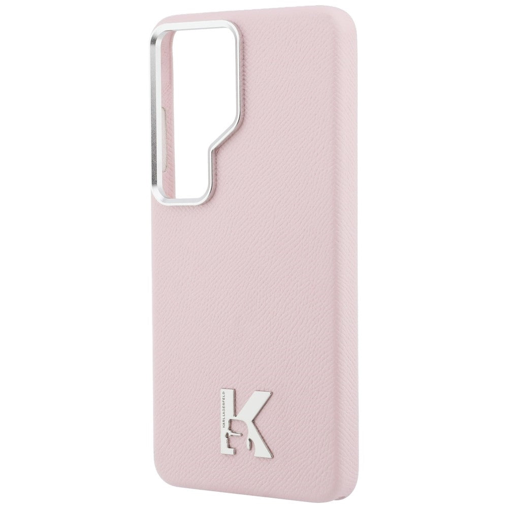 Husa de protectie Karl Lagerfeld Wrapped Grained Leather with K Head Logo MagSafe (KLHMS26L5PGFKHGP) compatibil cu Samsung Galaxy S26 Ultra, Roz