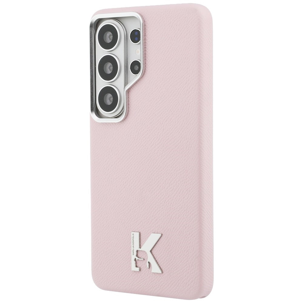 Husa de protectie Karl Lagerfeld Wrapped Grained Leather with K Head Logo MagSafe (KLHMS26L5PGFKHGP) compatibil cu Samsung Galaxy S26 Ultra, Roz