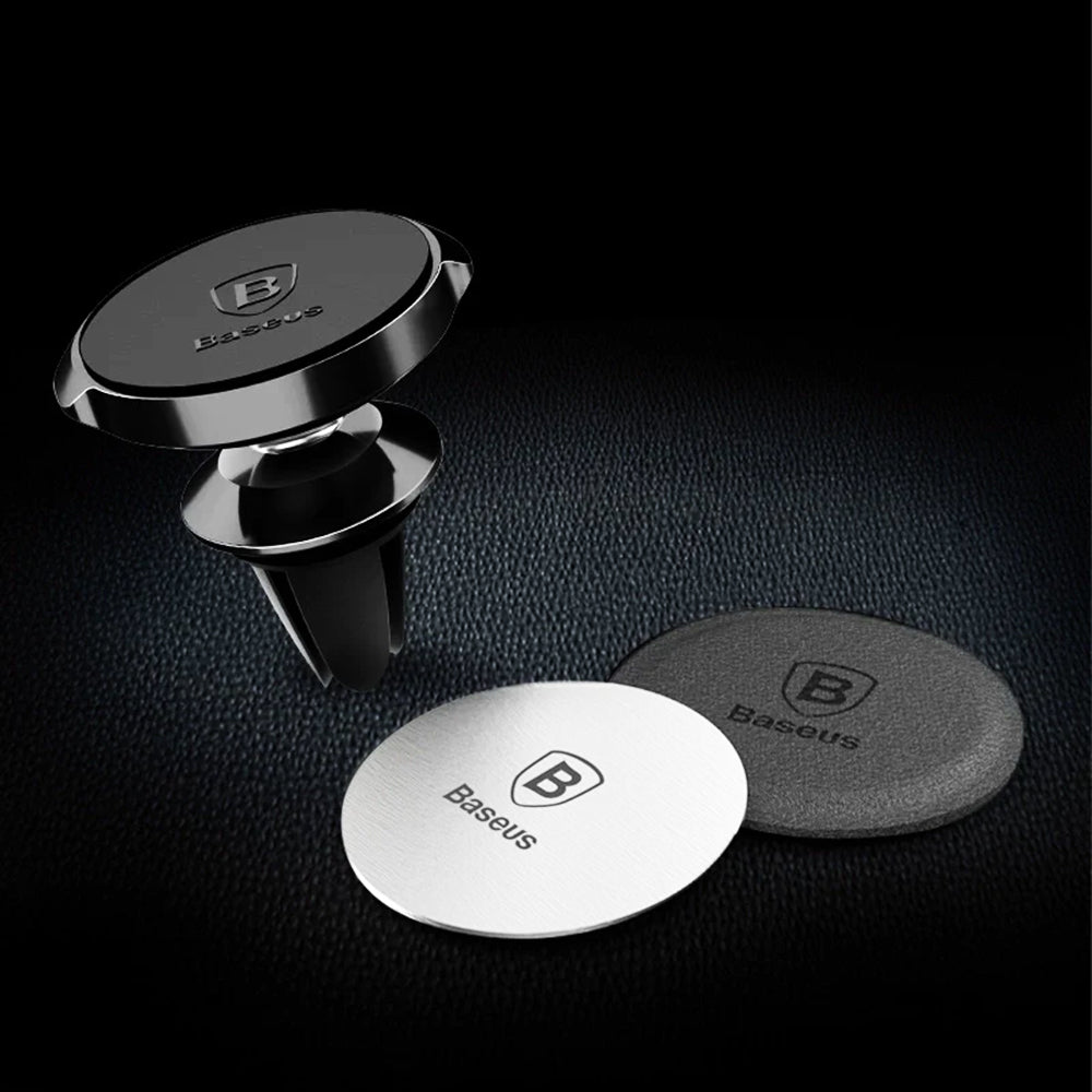 Suport Baseus (set de 2) Metal Plate (ACDR-A0S), with PU Leather and Iron Suit, Negru / Silver