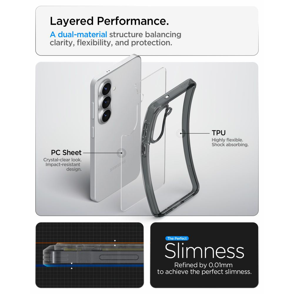 Husa de protectie Spigen Ultra Hybrid (ACS10733) compatibil cu Samsung Galaxy S26, Space Crystal