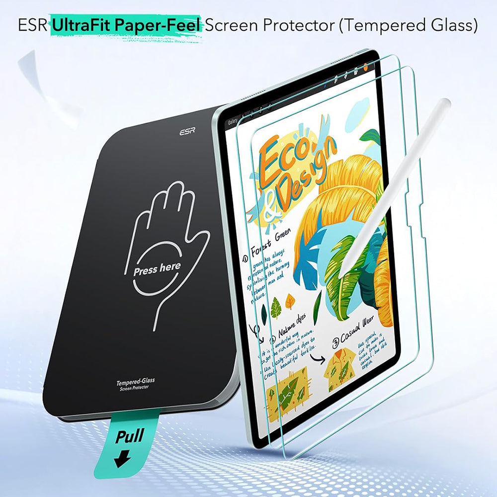 Husa de protectie tableta ESR Paper-Feel UltraFit Tray (set de 2) compatibil cu iPad 10 (2022) 10.9 / 11 (2025) / 12 (2026), Transparent