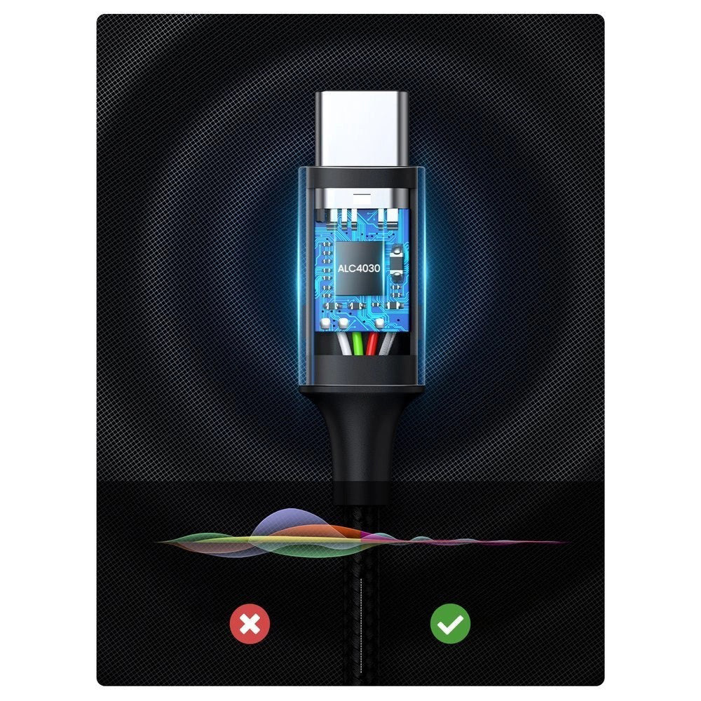 Cablu Ugreen CM450 (20192), Type-C la 3.5mm, DAC, 1m, Gri