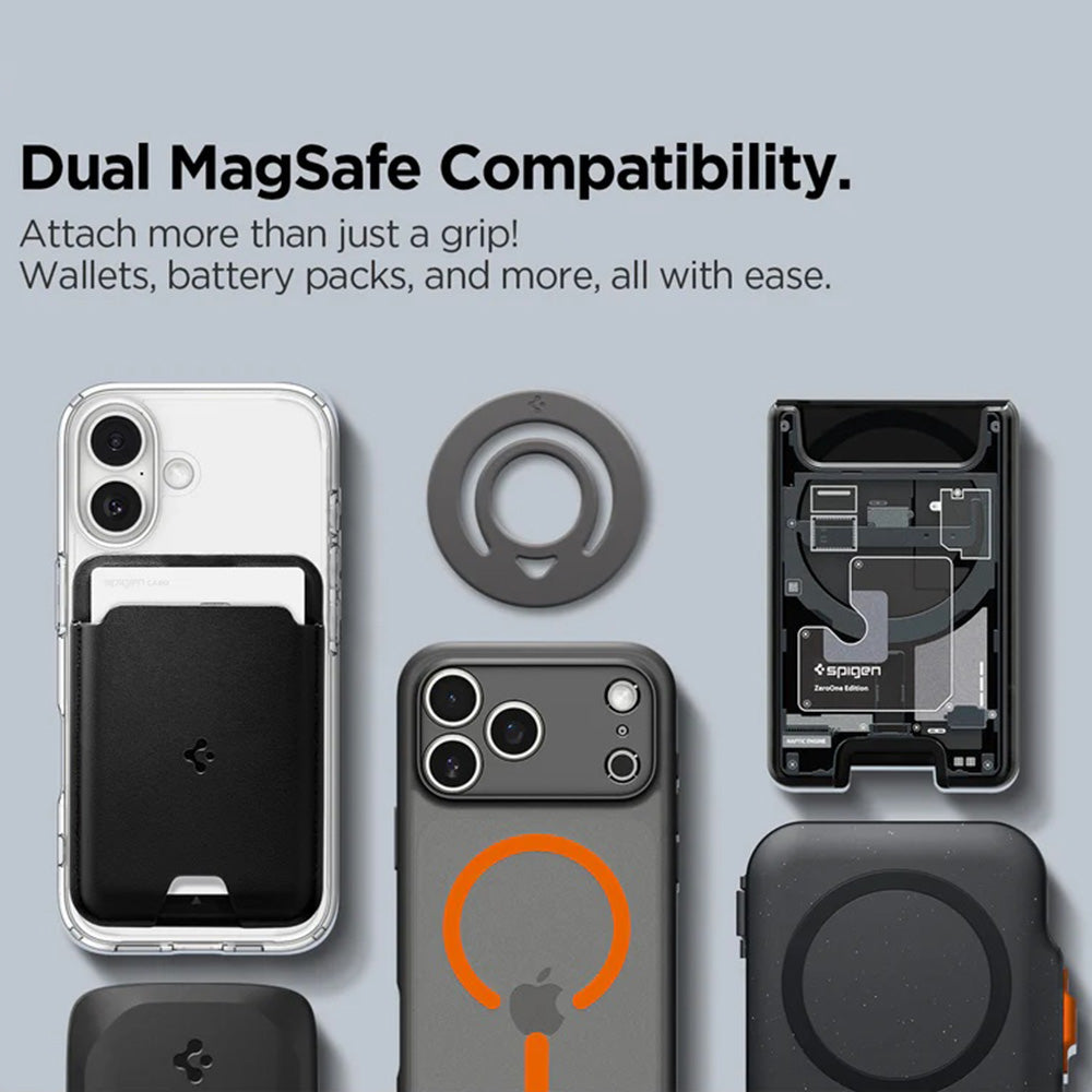 Suport Spigen Phone Ring Dual Pop MagSafe (AMP11369), with Flexible Finger Loop Grip, Dual Magnetic, Silicone, Violet