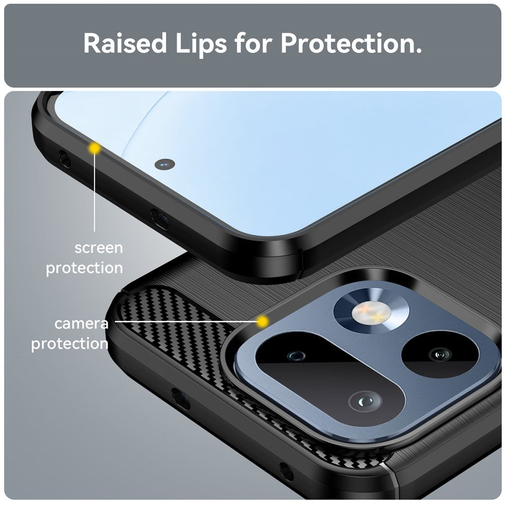 Husa de protectie Techsuit Carbon Silicone compatibil cu Realme 16 Pro, Negru