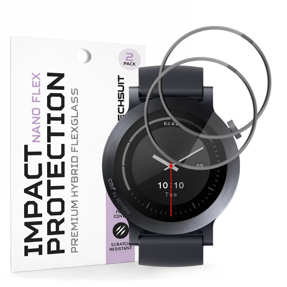 Accesoriu smartwatch Techsuit Nano Flex (set de 2) compatibil cu Nothing CMF Watch 3 Pro, Negru
