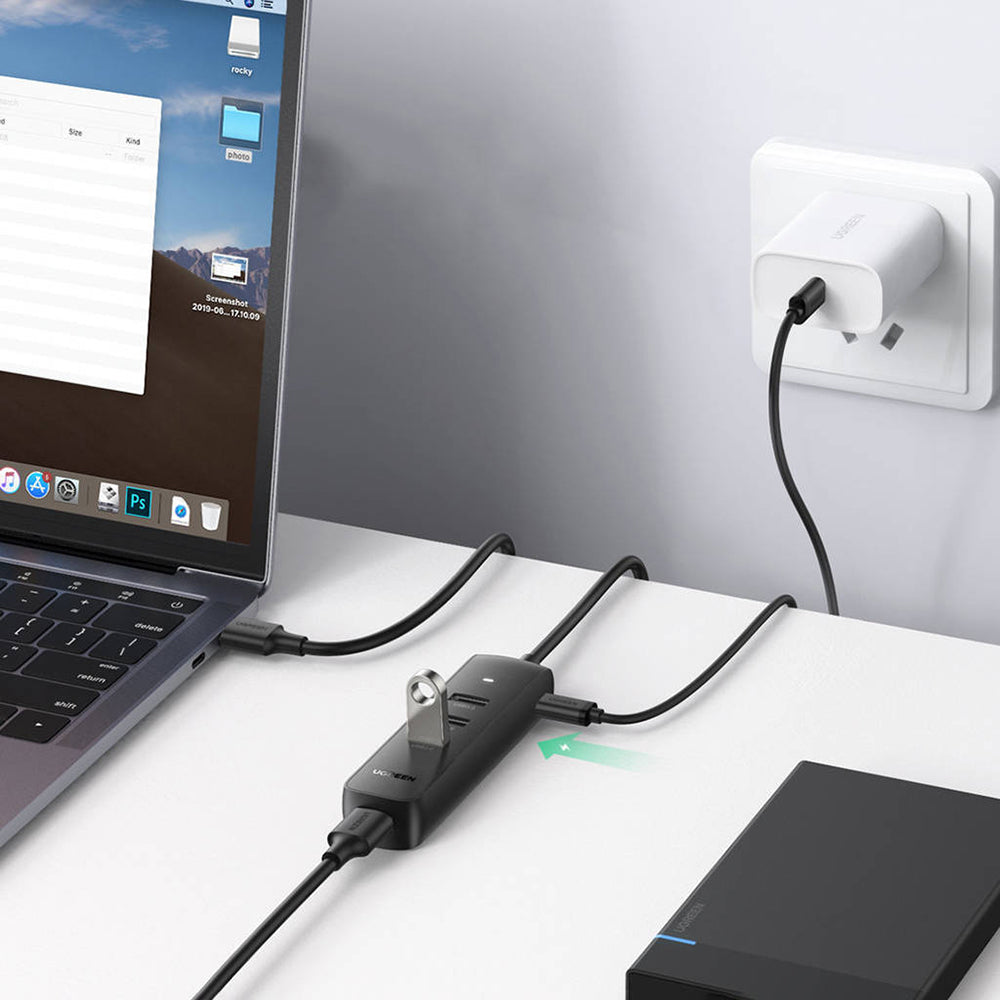Hub Ugreen CM416 (10915), USB 3.0 la 4x USB-A Type-C, 5Gbps, Negru