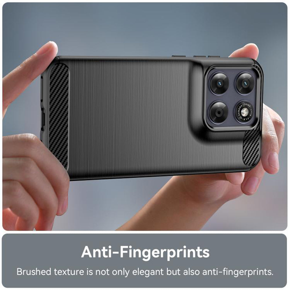 Husa de protectie Techsuit Carbon Silicone compatibil cu Motorola Moto G77 / G67, Negru