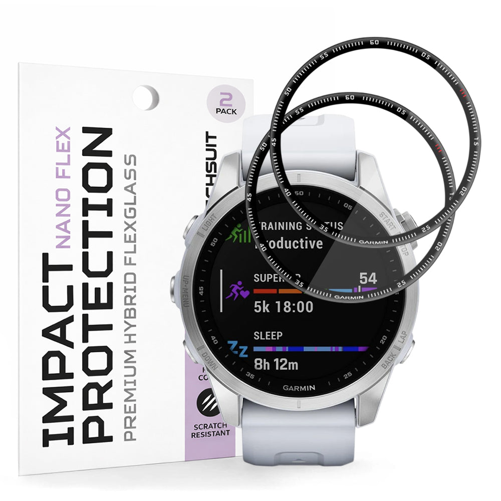 Accesoriu smartwatch Techsuit Nano Flex (set de 2) compatibil cu Garmin Fenix 7S, Negru