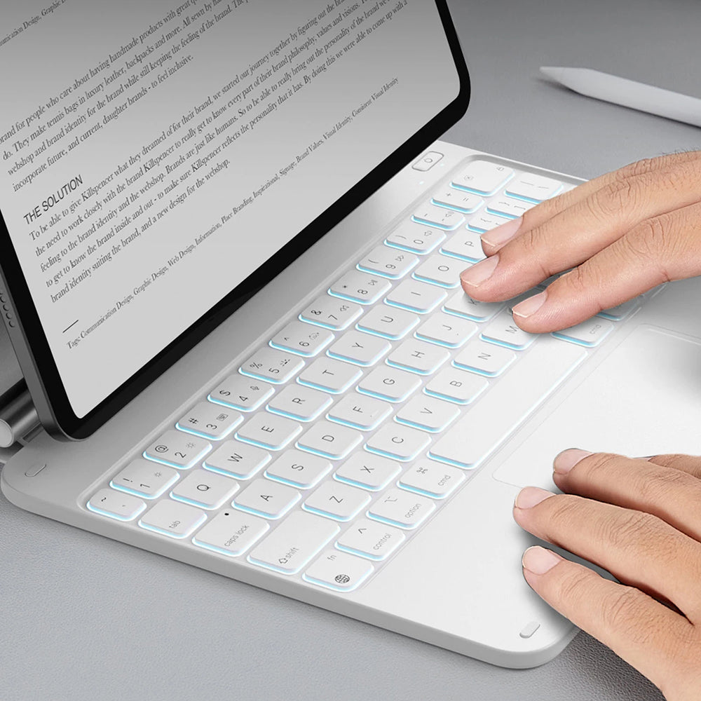 Husa de protectie tableta ESR Rebound Magnetic Keyboard compatibil cu iPad 10 (2022) 10.9 / 11 (2025), Alb