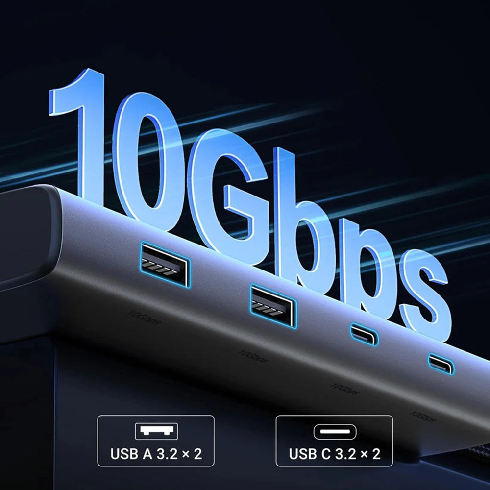Hub Ugreen CM639 (35625), 2x USB / 3x USB-C / 2x HDMI / DP, 4K@30Hz / PD100W, Negru