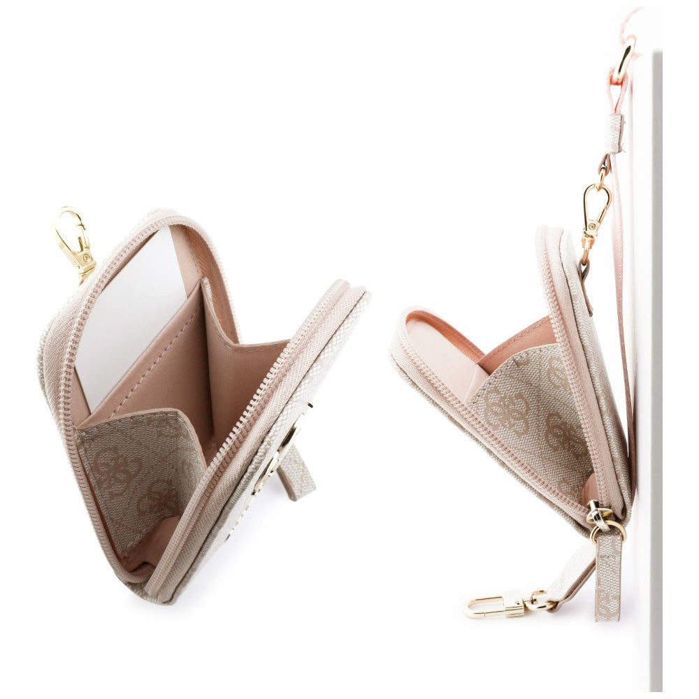 Suport Guess Universal Strap 4G Metal Logo (GUUCNKP4DGMP), with Small Purse for Accesories, Adjustable, Eco Leather, Roz
