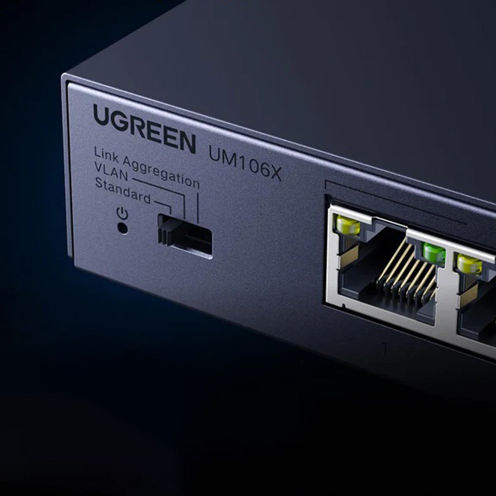 Adaptor Ugreen Ethernet Switch (35048EU), 5x 2.5Gbps RJ45 / 1x 10Gbps SPF+, Gri