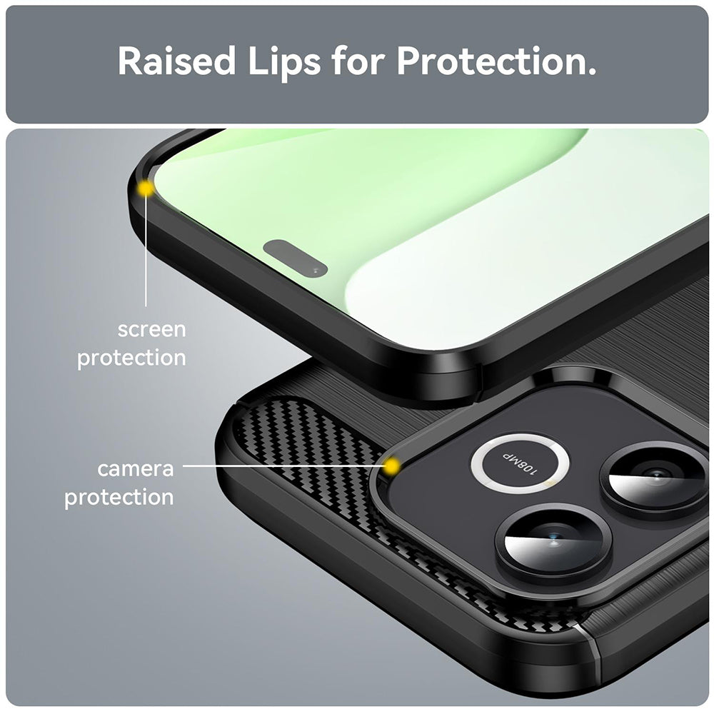 Husa de protectie Techsuit Carbon Silicone compatibil cu Honor 600 Lite, Negru