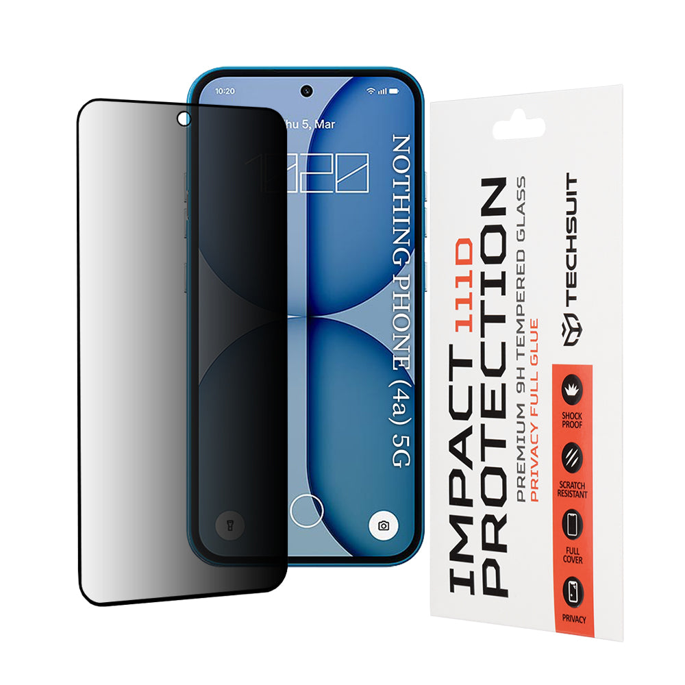 Folie de protectie Techsuit 111D Privacy Full Glue compatibil cu Nothing Phone (4a), Negru