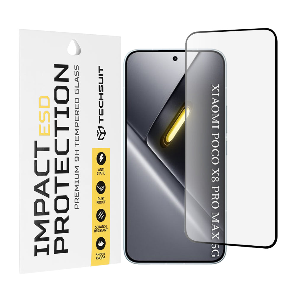 Folie de protecție Techsuit ESD Glass pentru Xiaomi Poco X8 Pro Max, neagră