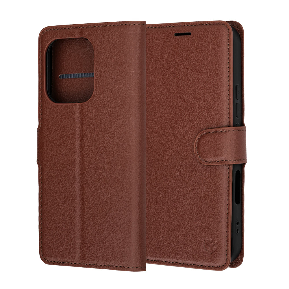 Husa de protectie Techsuit Leather Folio compatibil cu Honor 600 Lite, Maro
