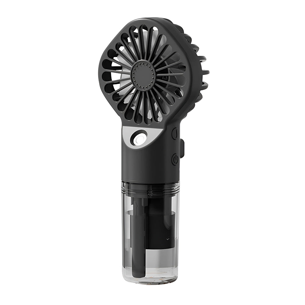 Techsuit Handheld Fan (G10), Portable, with Humidifier, Four Speeds, USB, Negru