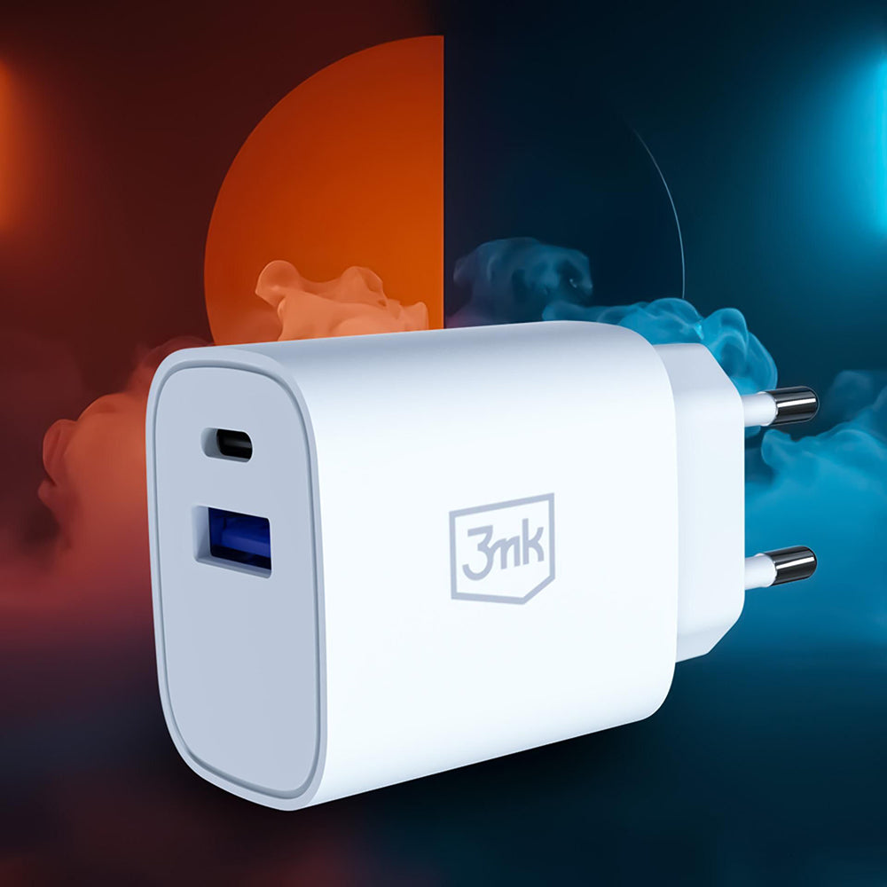 Incarcator 3mk, USB / Type-C, 25W QC4, Alb
