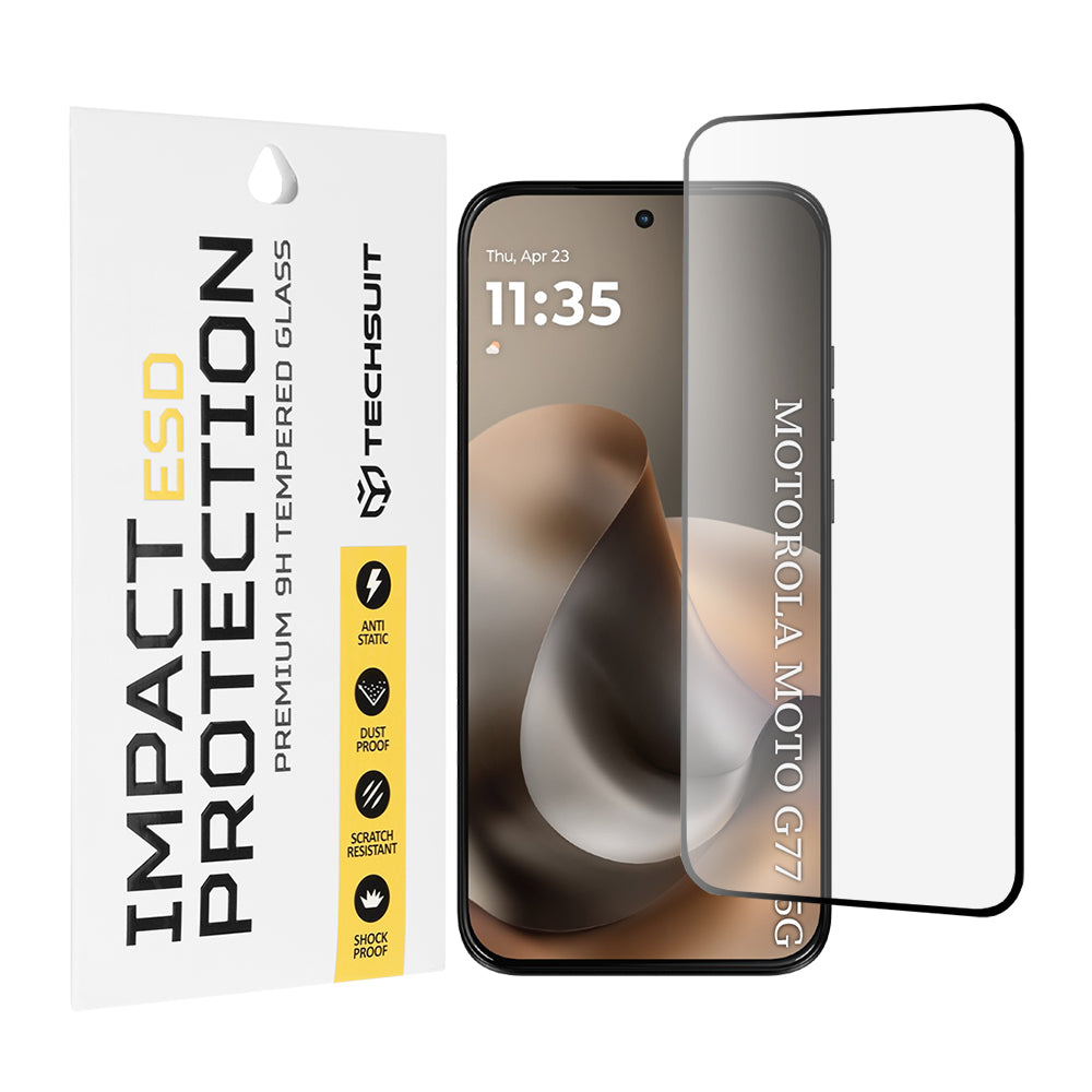 TechSuit Folie de protectie Techsuit ESD Glass compatibil cu Motorola Moto G77 / G67, Negru