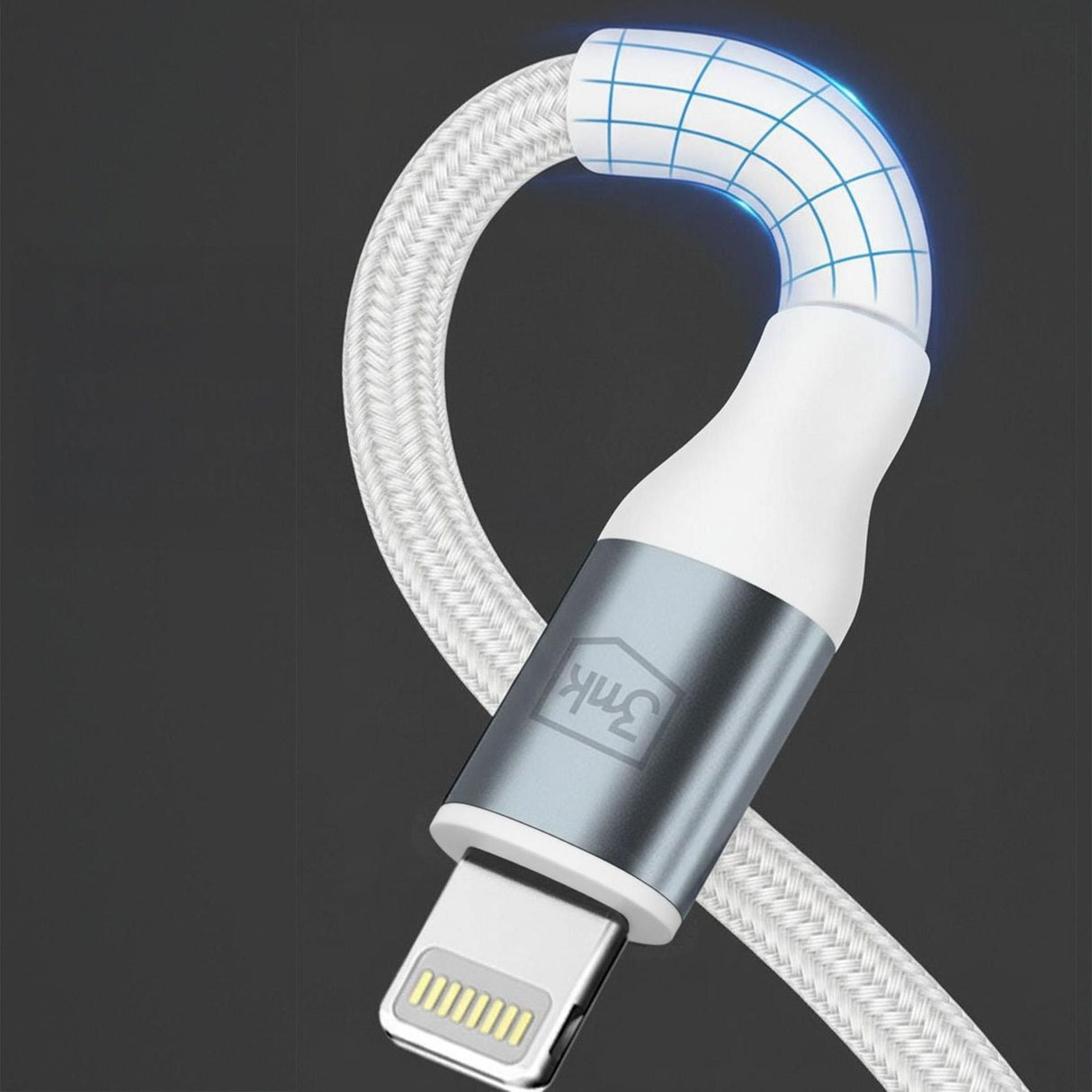 Cablu 3mk Hyper N-Series, USB-C la Lightning, 27W, 1m, Alb