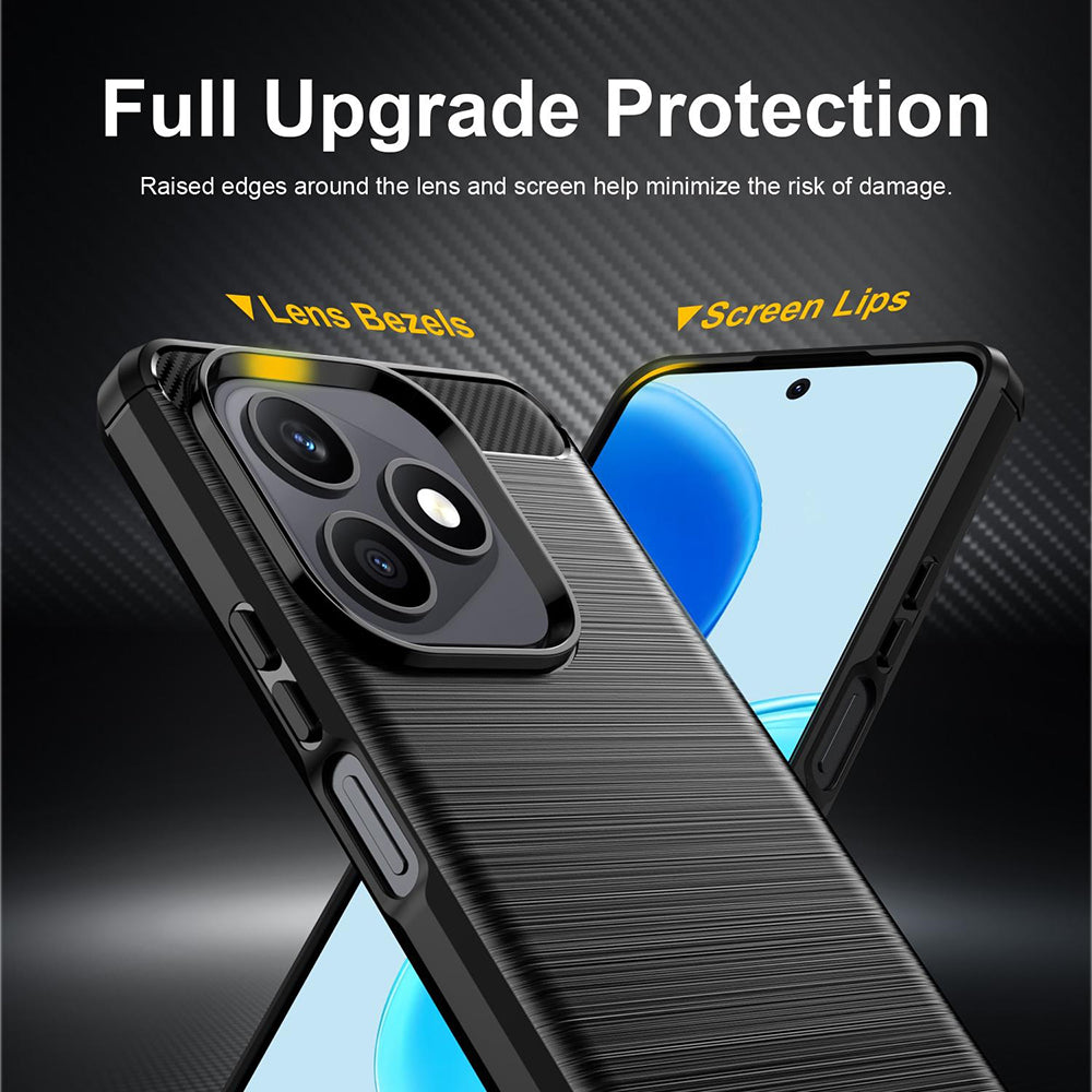 Husa de protectie Techsuit Carbon Silicone compatibil cu Honor X8d, Negru