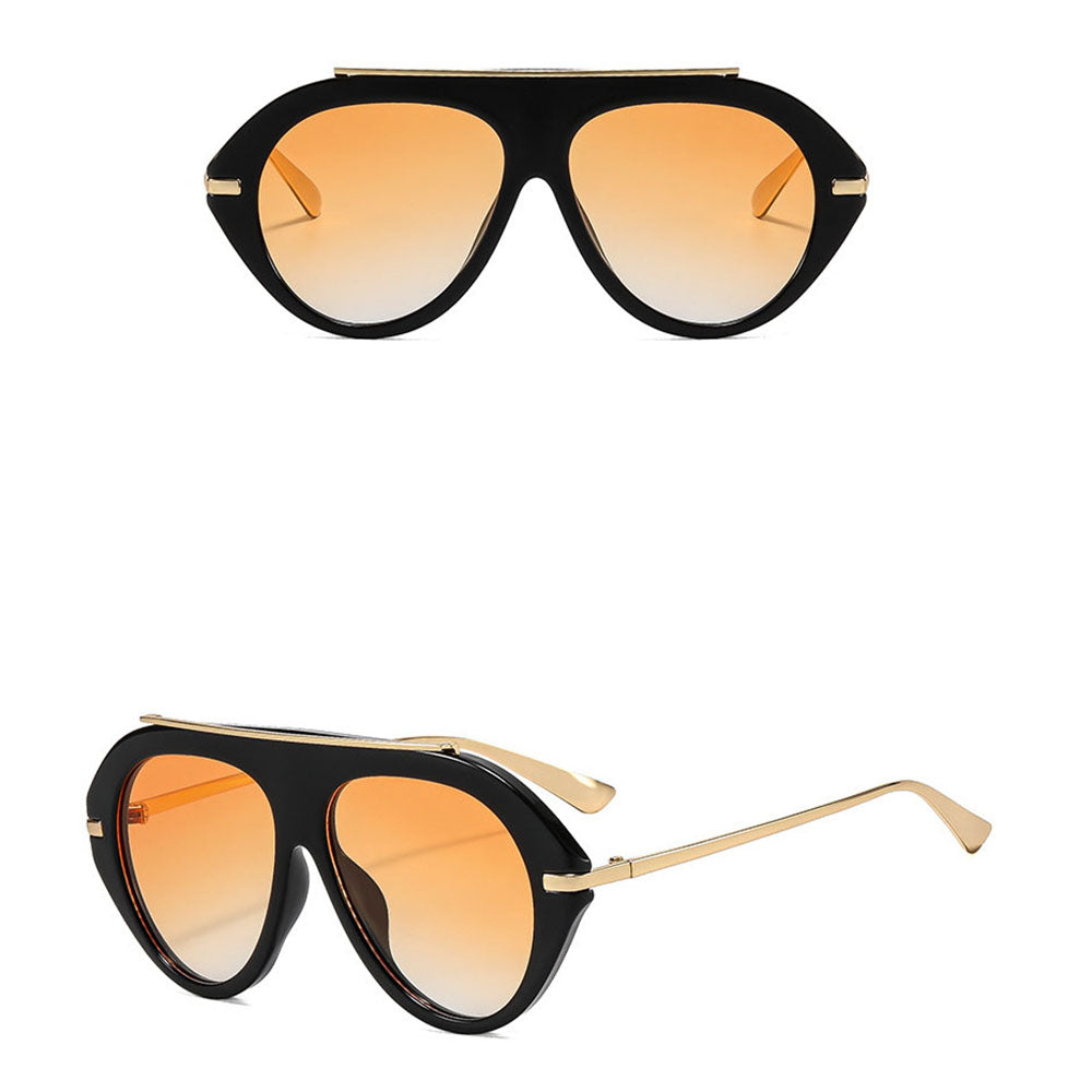 Ochelari de Soare Techsuit (8092), Aviator, Negru / Portocaliu